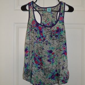 Grey/Floral Racerback Tanktop